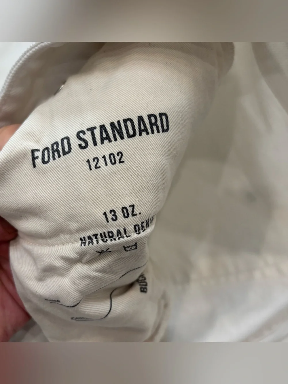 Buck Mason Men’s Ford Standard Fit Denim Jean Size 33x34 White New